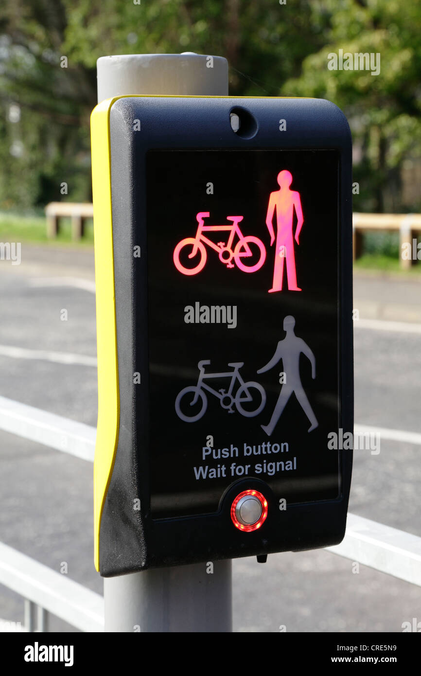 Pedestrian crossing signal at red, UK Stock Photo