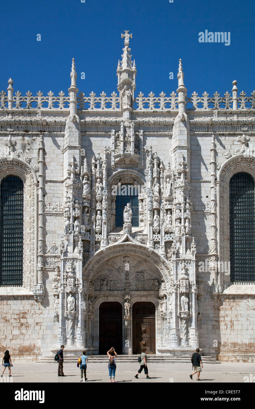 Hieronymus Monastery, Mosteiro dos Jeronimos, UNESCO World Heritage Site, in the district of Belem in Lisbon, Portugal, Europe Stock Photo