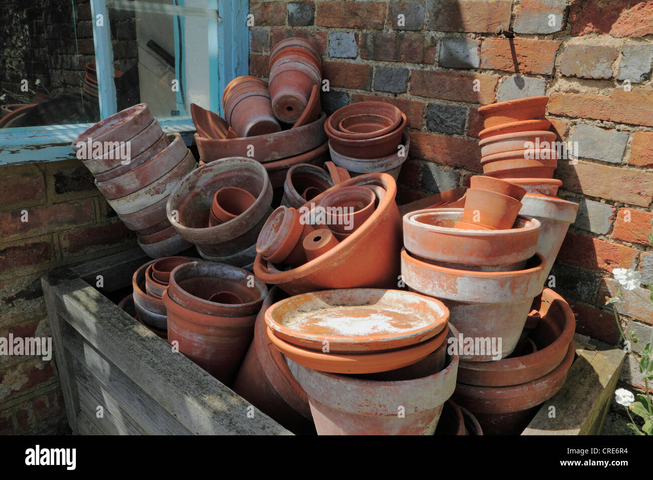 Empty flowerpots Stock Photo