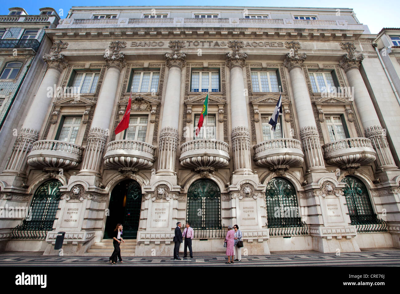 Headquarters of the Portuguese bank Banco Totta Acores, BTA, in Lisbon, Portugal, Europe Stock Photo