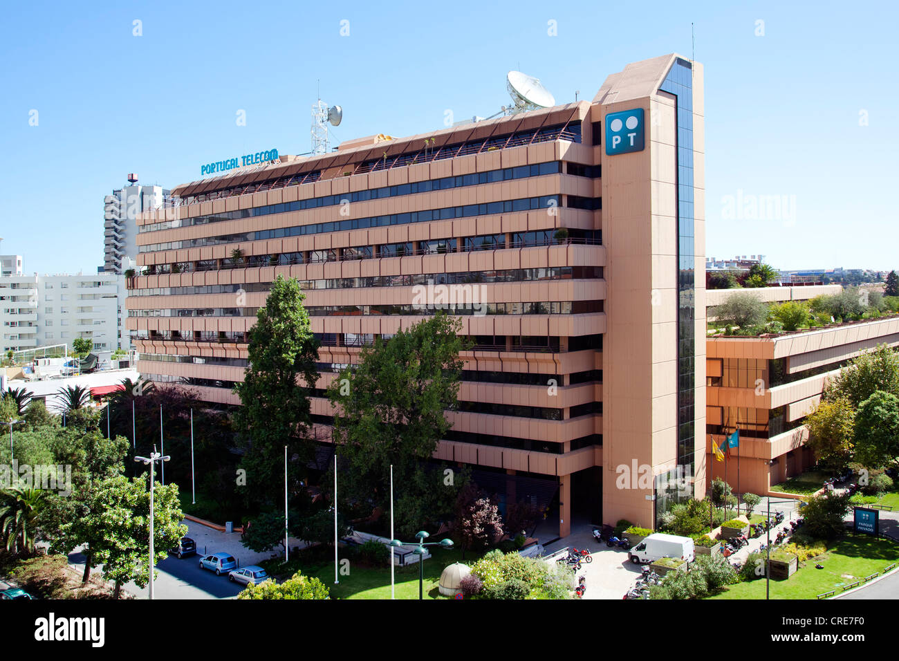 Headquarters of the Portuguese telecommunications company, Portugal Telecom, PT, in Lisbon, Portugal, Europe Stock Photo