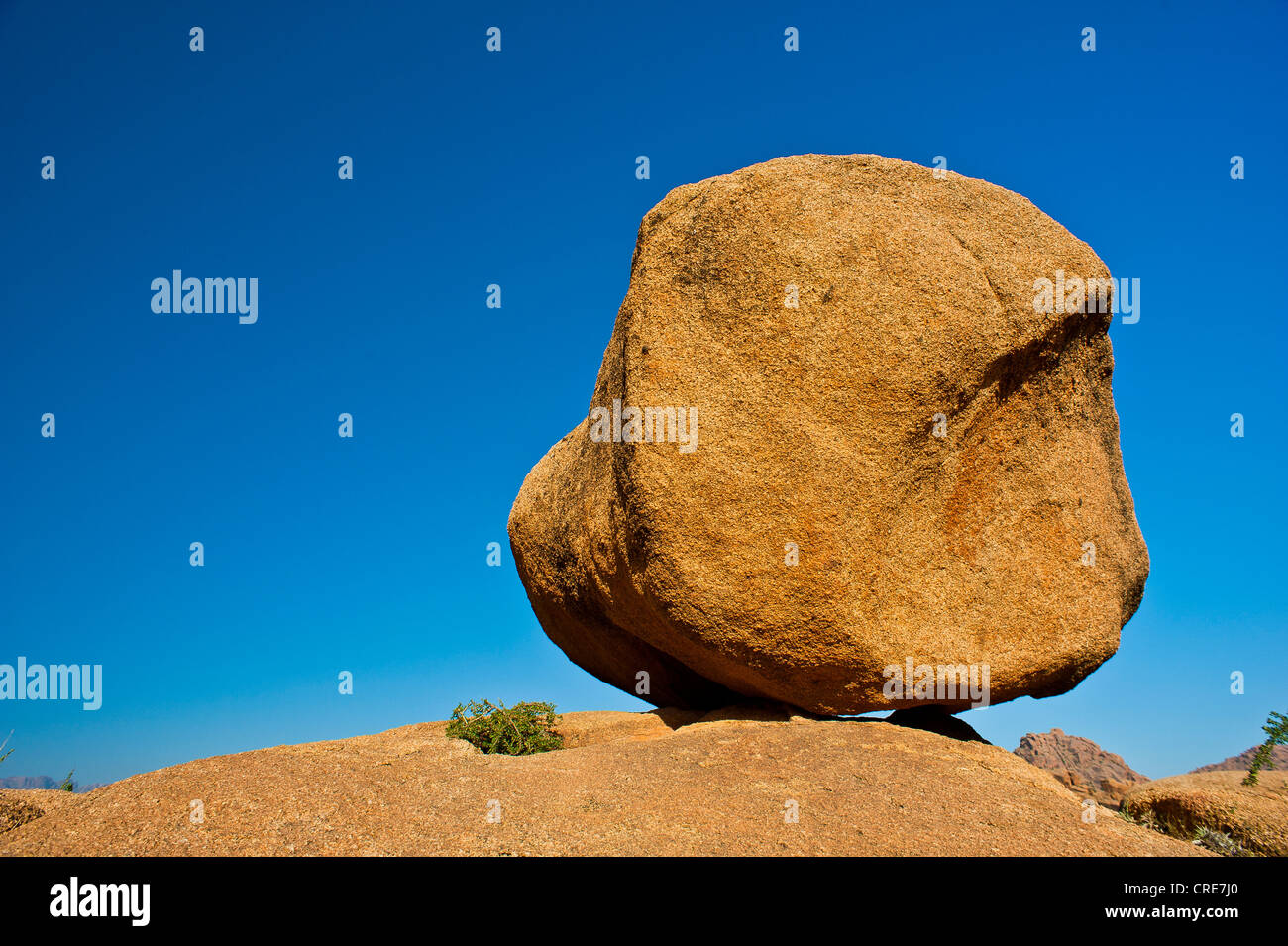 Huge granite boulder on a ledge in the Anti-Atlas Mountains, southern Morocco, Morocco, Africa Stock Photo