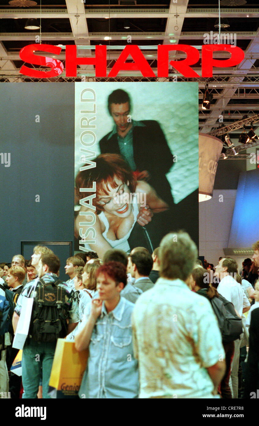 IFA 1999, visitors to a level of Sharp, Berlin, Germany Stock Photo