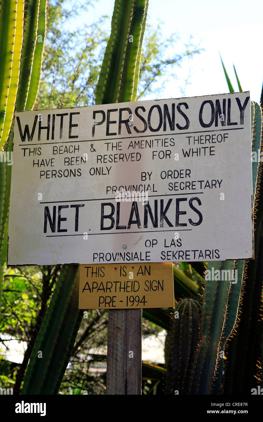 Old Apartheid sign on display at Evita se perron, Darling, Western Cape, South Africa Stock Photo