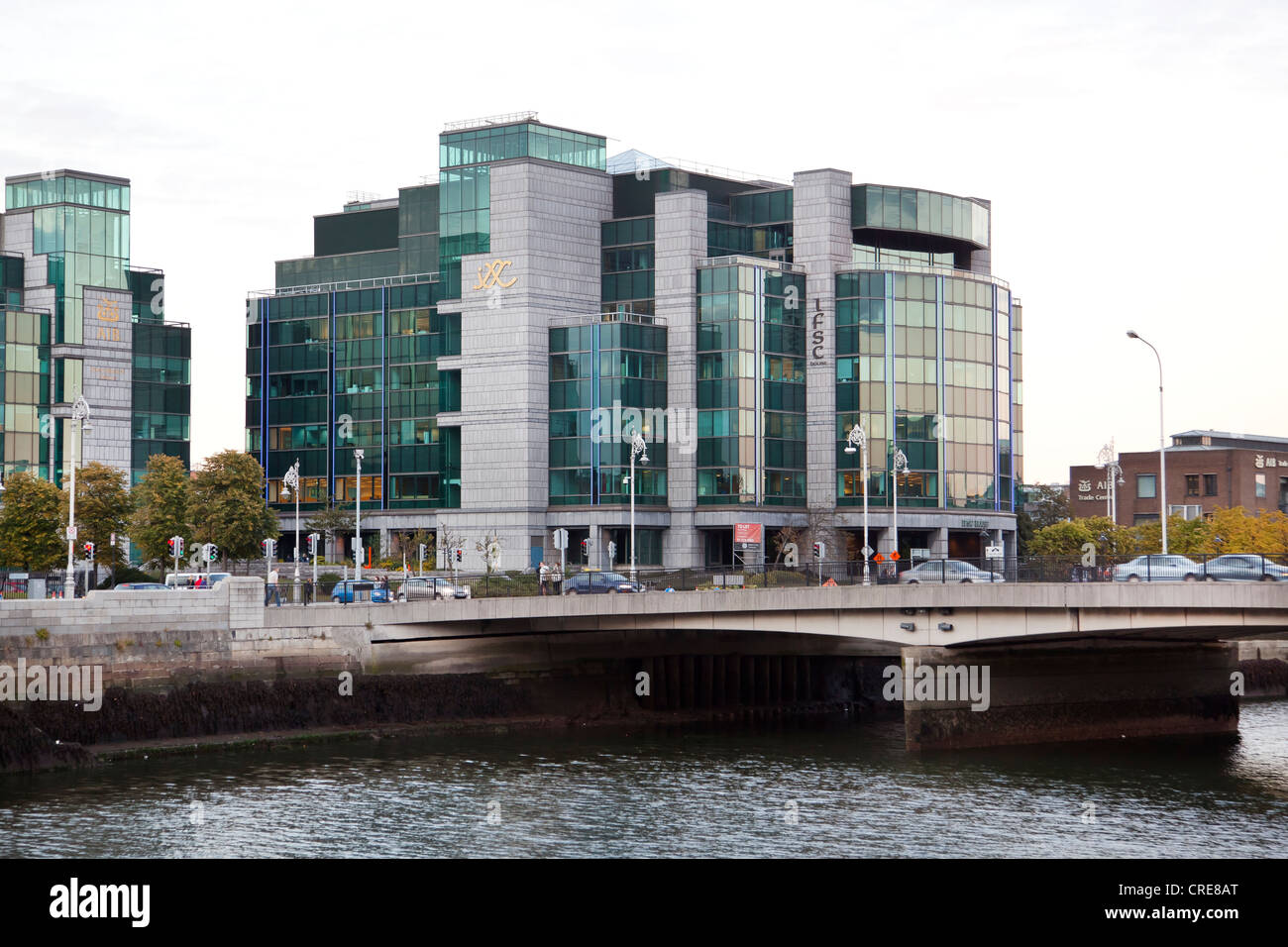 Headquarters of the Allied Irish Bank, AIB, on the River Liffey in the financial district in Dublin, Ireland, Europe Stock Photo