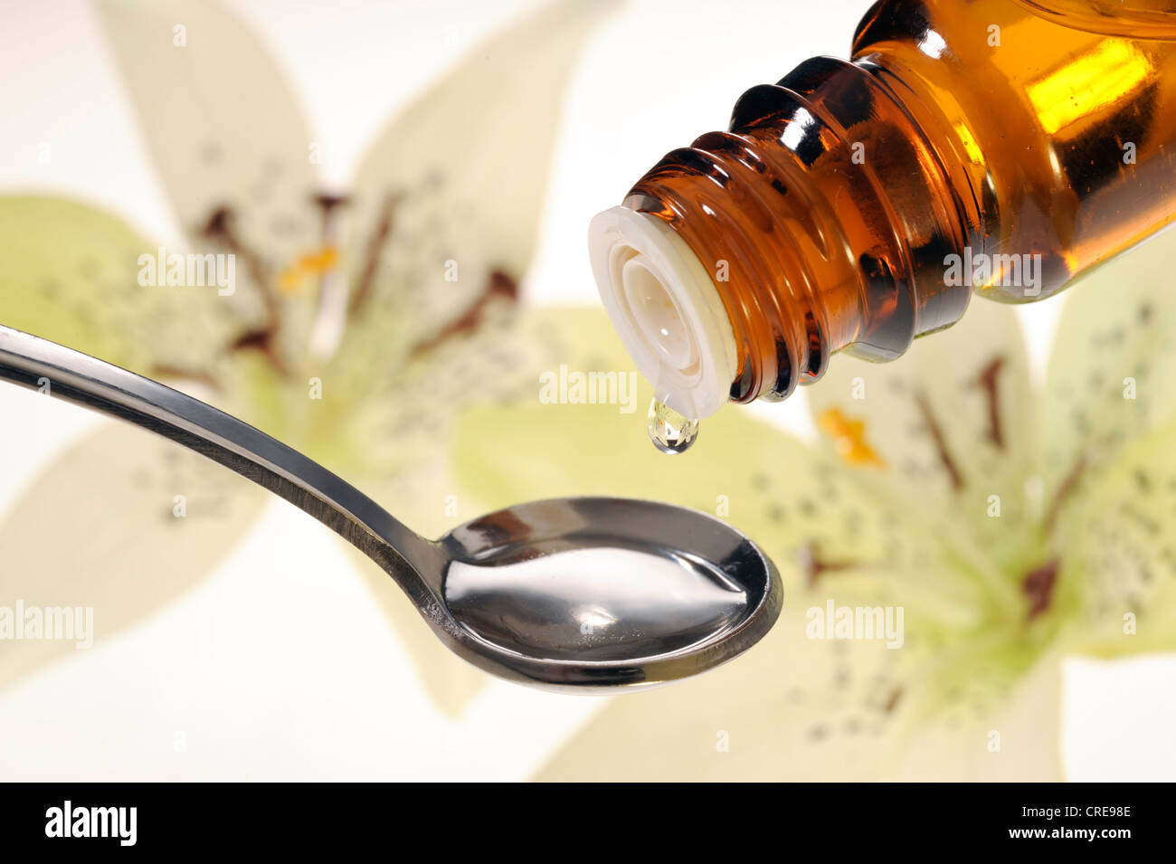 homeopathy with dropping fluid Stock Photo