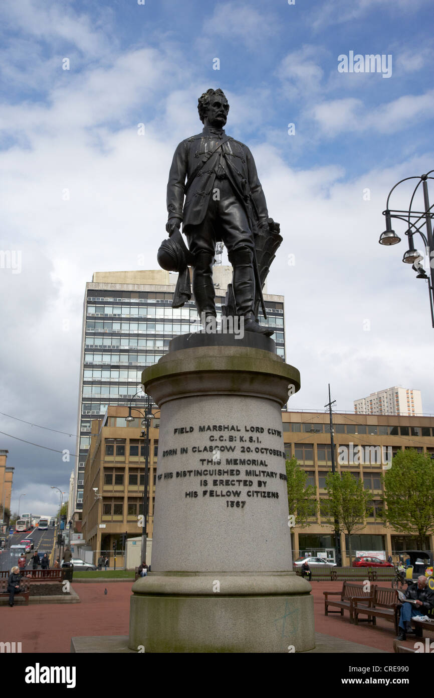 field marshall lord clyde statue on plinth in george square glasgow scotland uk Stock Photo