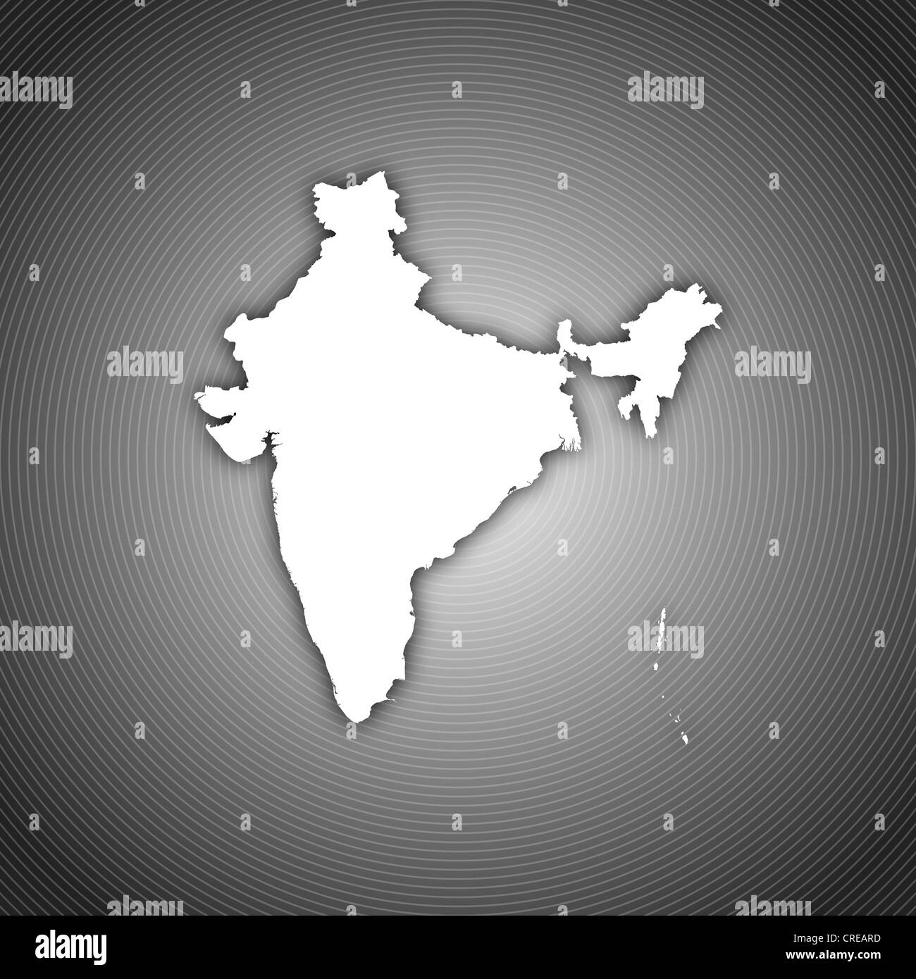 Political map of India with the several states. Stock Photo