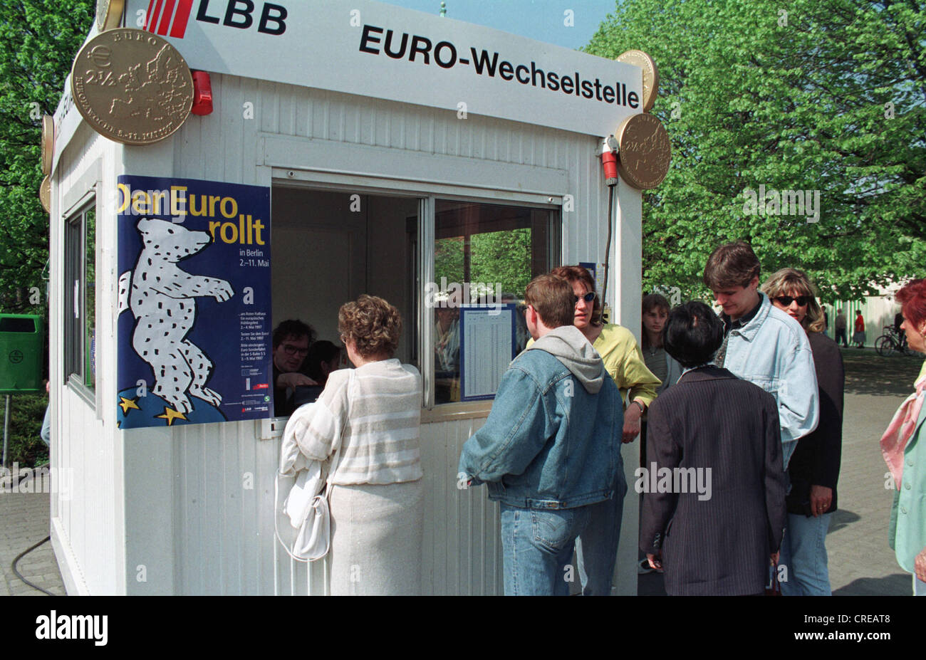 Conversion of German marks into euros, Berlin, Germany Stock Photo Alamy