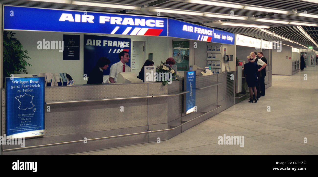 Air France switches at Duesseldorf airport, Germany Stock Photo