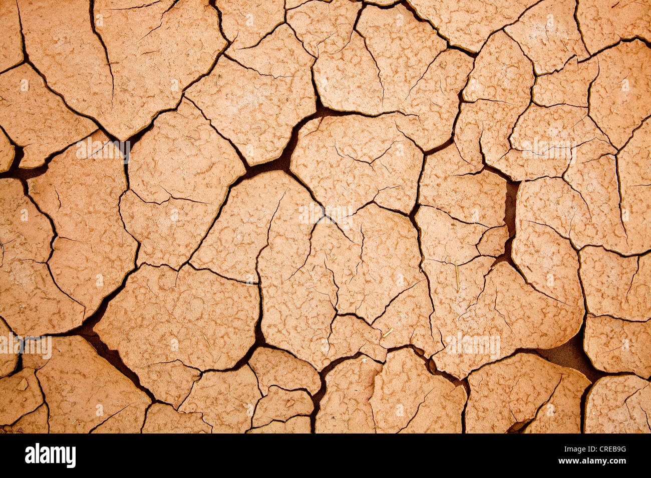 Dried out loamy soil, near Telouet, Morocco, Africa Stock Photo