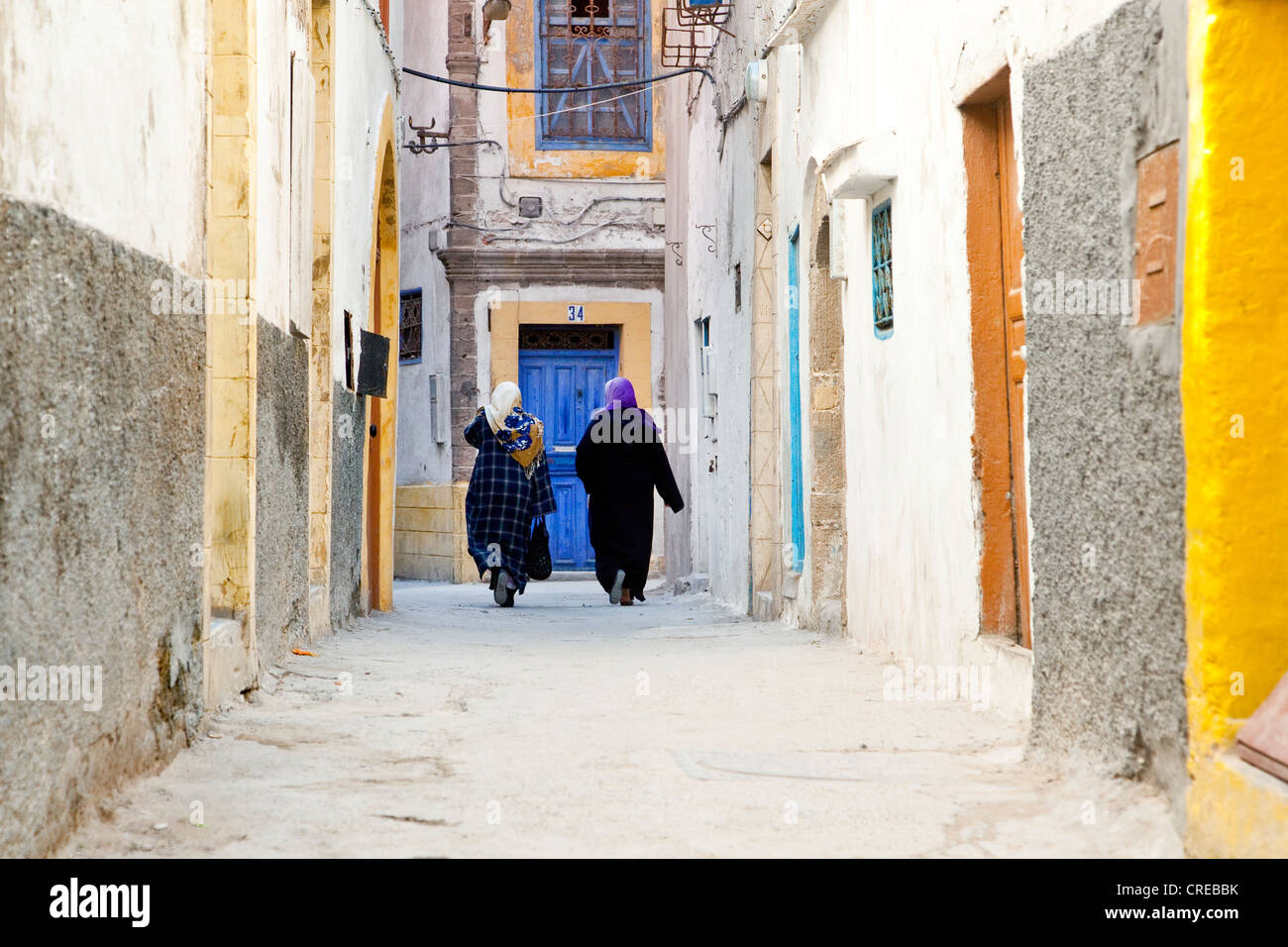 Alleyway in the historic town or medina, UNESCO World Heritage Site, Essaouria, Morocco, Africa Stock Photo