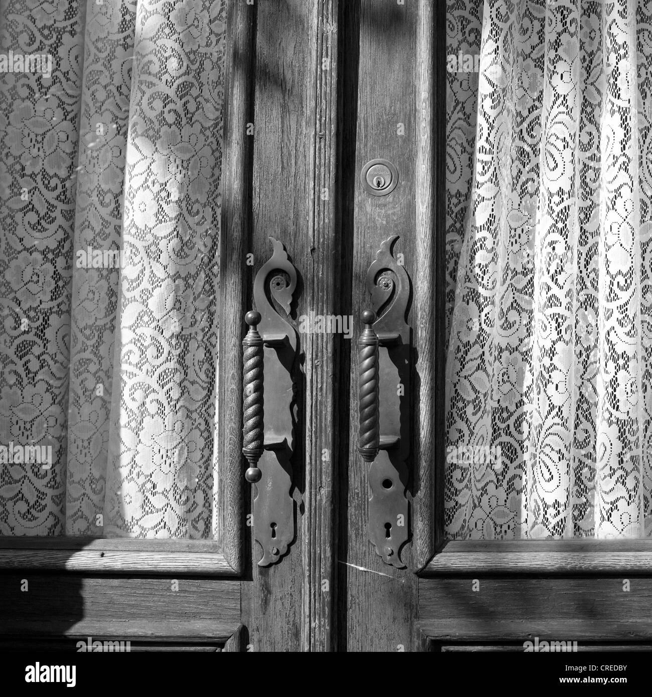 Lace Curtains Black And White Stock Photos Images Alamy