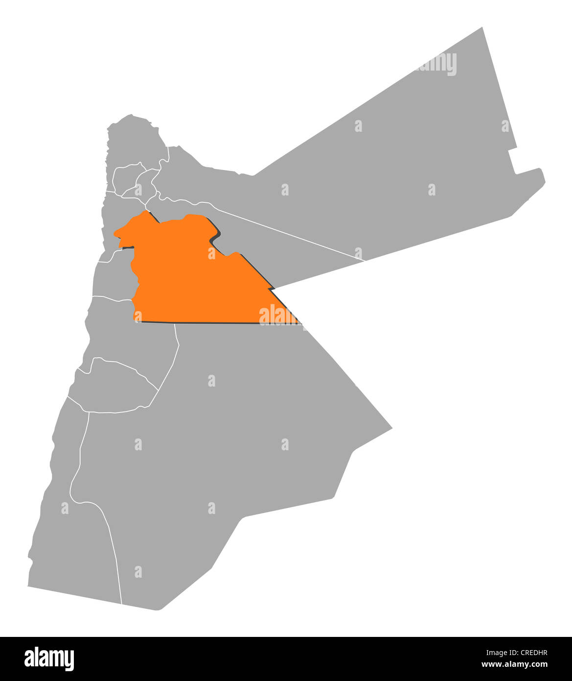 Political map of Jordan with the several governorates where Amman is  highlighted Stock Photo - Alamy