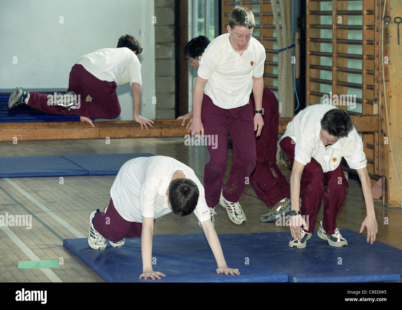 Sports activity class at Downside Catholic School, Bath, Somerset, England, UK Stock Photo