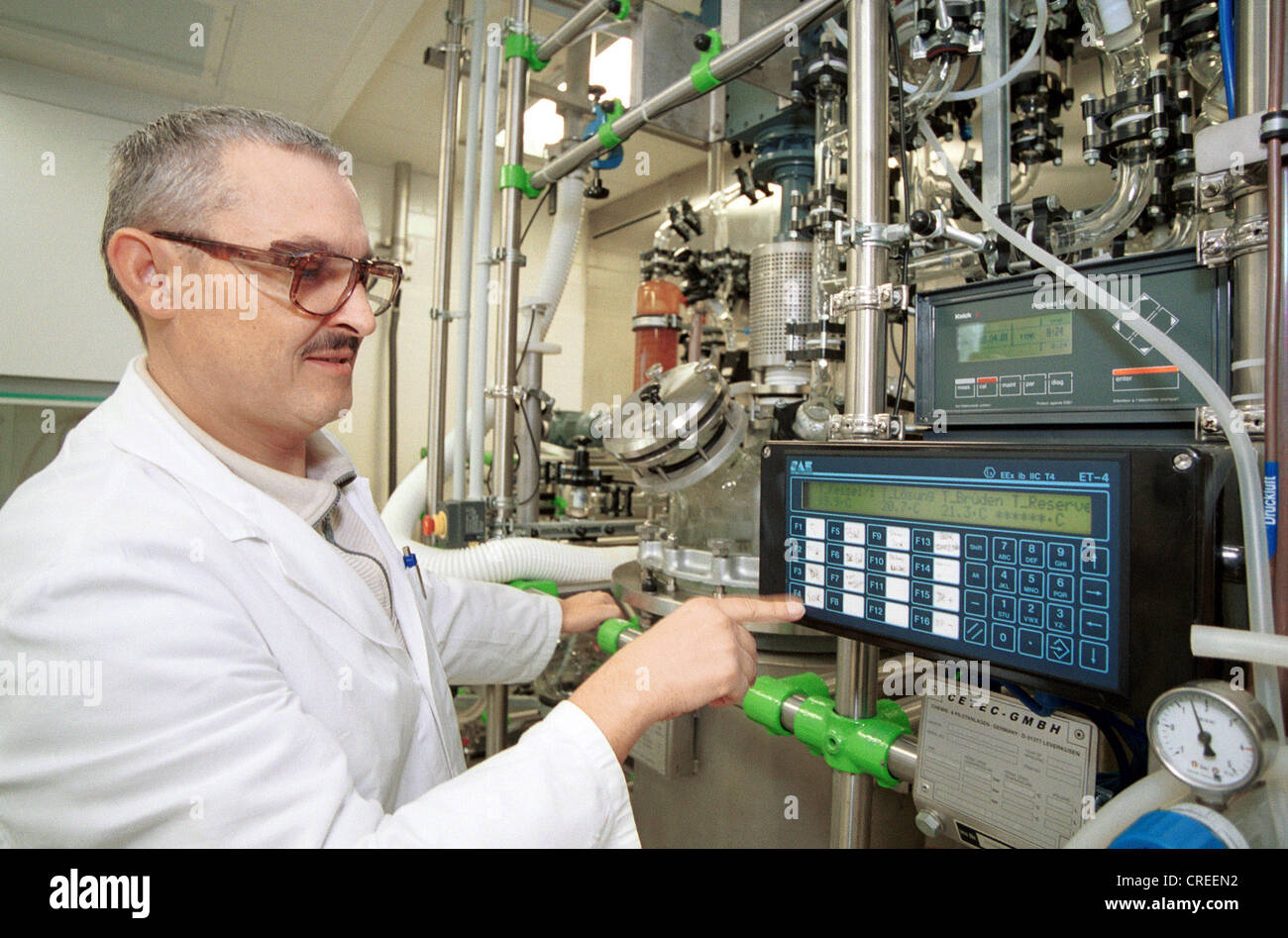 Chemist in the laboratory, Monheim, Germany Stock Photo