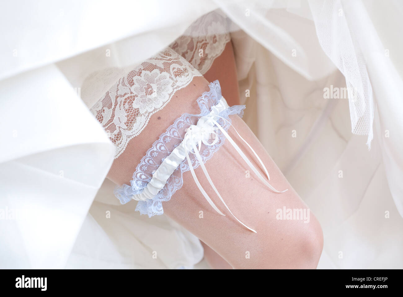 Garter of a bride Stock Photo Alamy