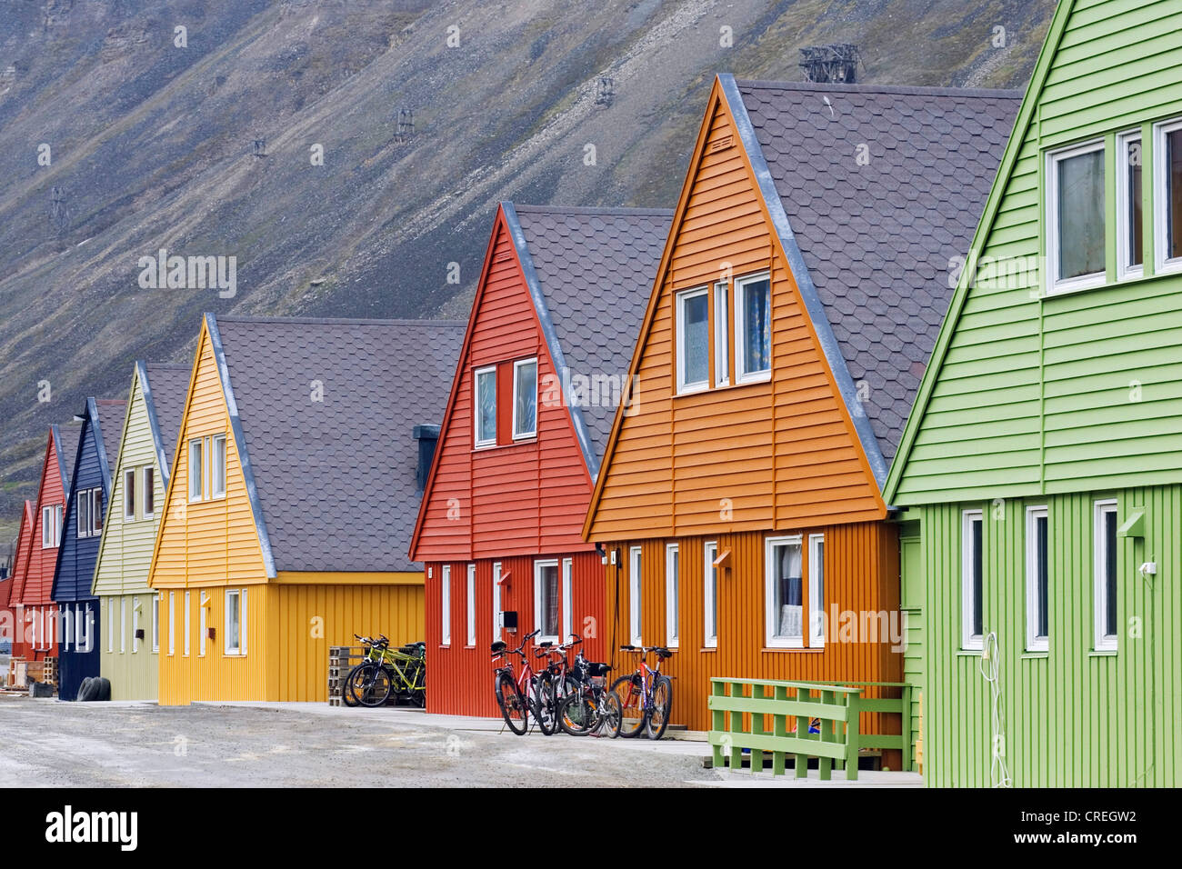 typical houses in Longyearbyen, Norway, Svalbard Stock Photo Alamy