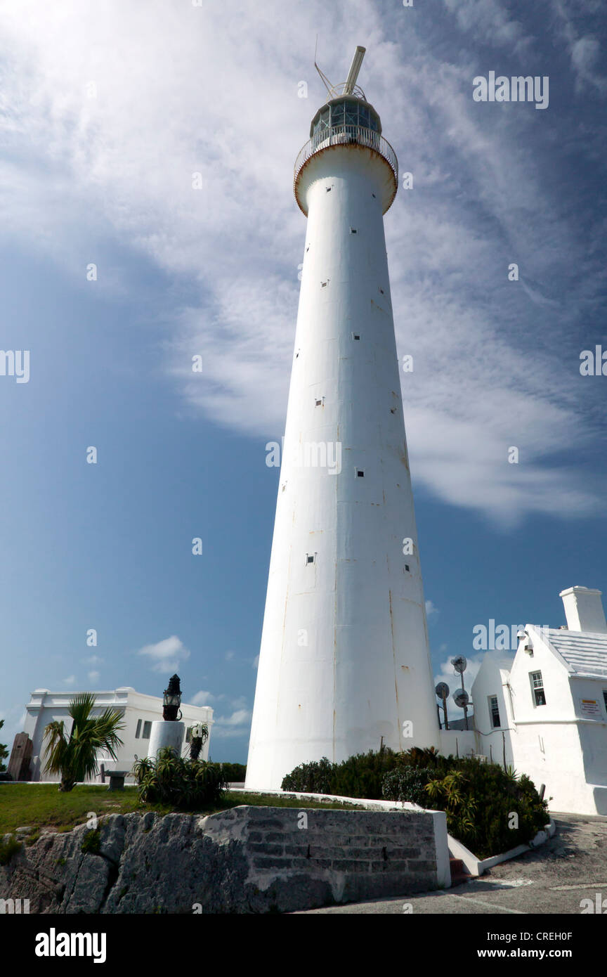 Wide-angle view of Gibb's Hill Lighthouse, Southampton Parish, bermuda Stock Photo