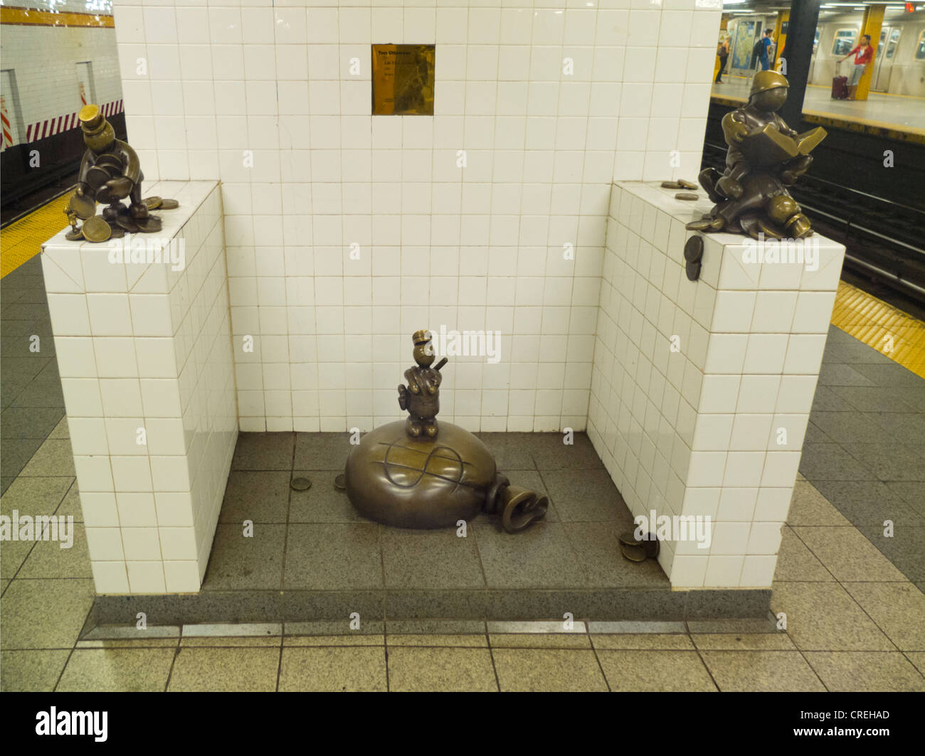Tom Otterness life underground sculptures in NYC subway Stock Photo Alamy