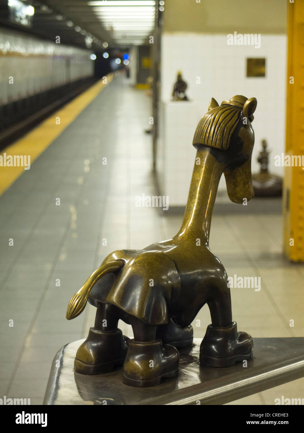 Tom Otterness life underground sculptures in NYC subway Stock Photo Alamy