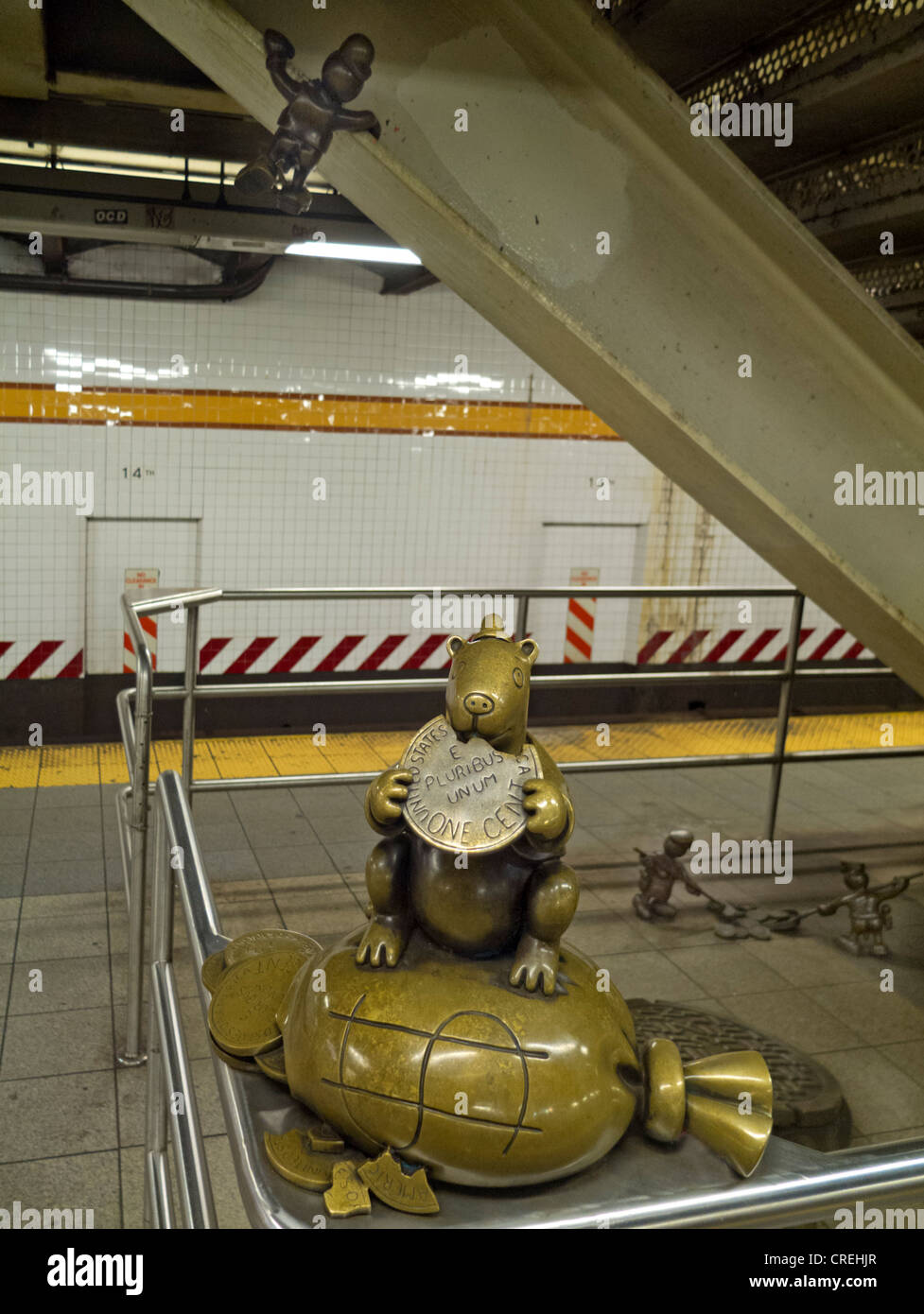 Tom Otterness life underground sculptures in NYC subway Stock Photo Alamy