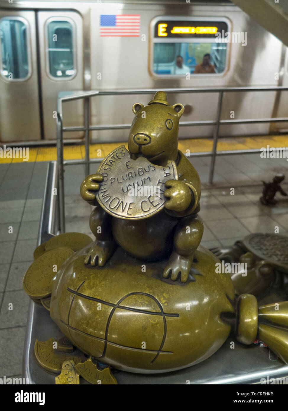 Tom Otterness life underground sculptures in NYC subway Stock Photo Alamy