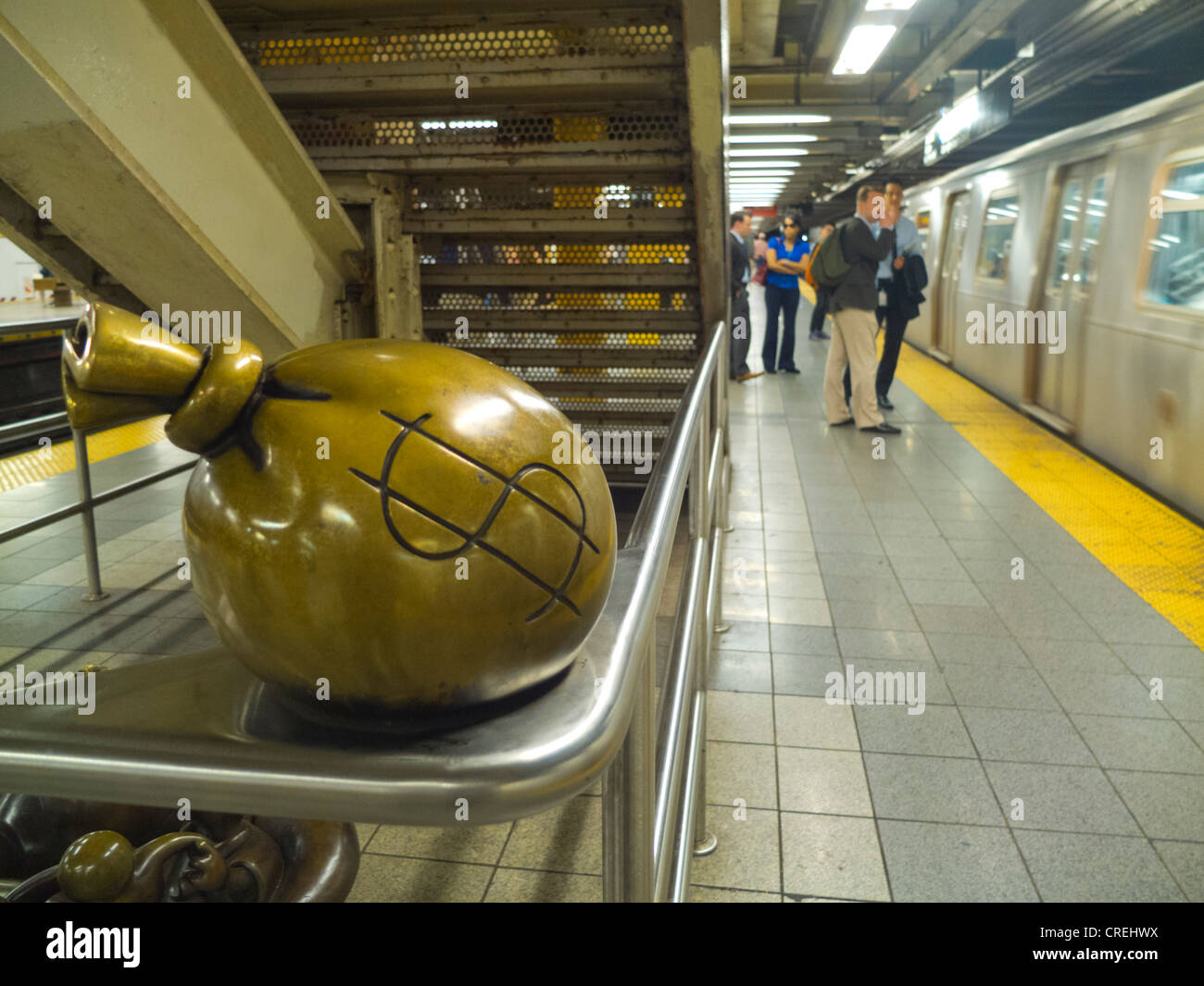Tom Otterness life underground sculptures in NYC subway Stock Photo Alamy
