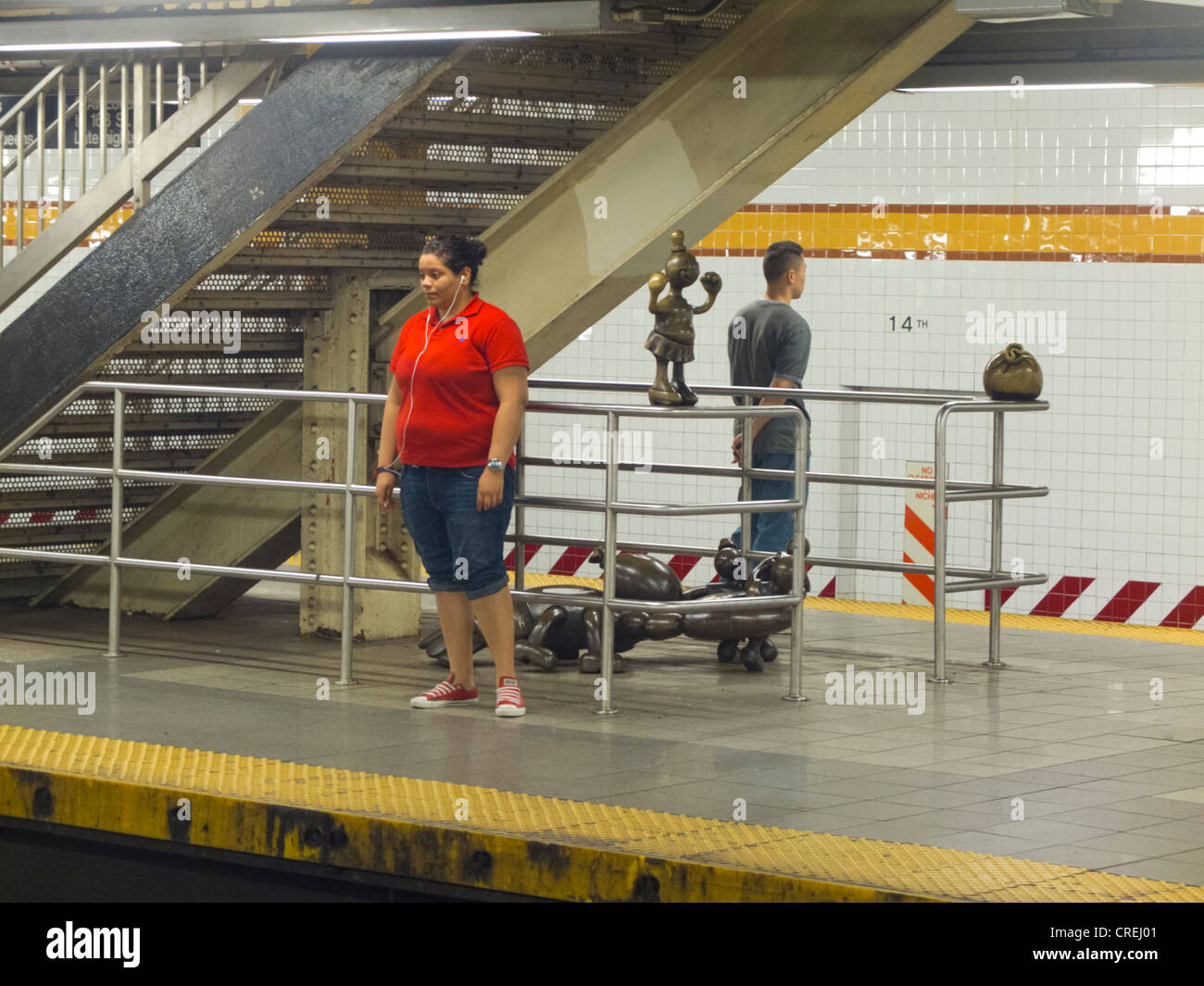 Tom Otterness life underground sculptures in NYC subway Stock Photo Alamy