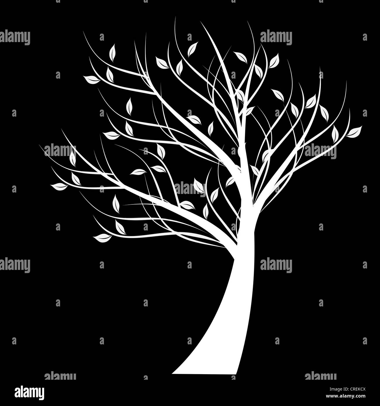 Beautiful art tree isolated on black background Stock Photo - Alamy