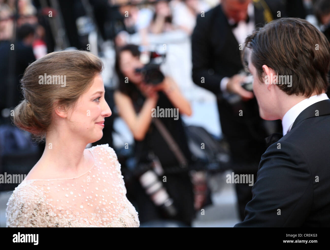 Alexandra Maria Lara and Sam Riley at the On The Road gala screening red carpet at the 65th Cannes Film Festival France. 2012 Stock Photo