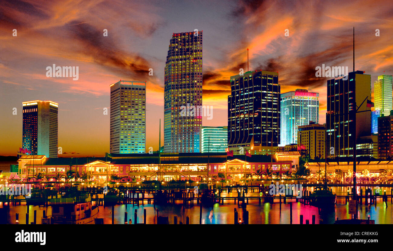 Miami Bayside USA Florida Stock Photo Alamy