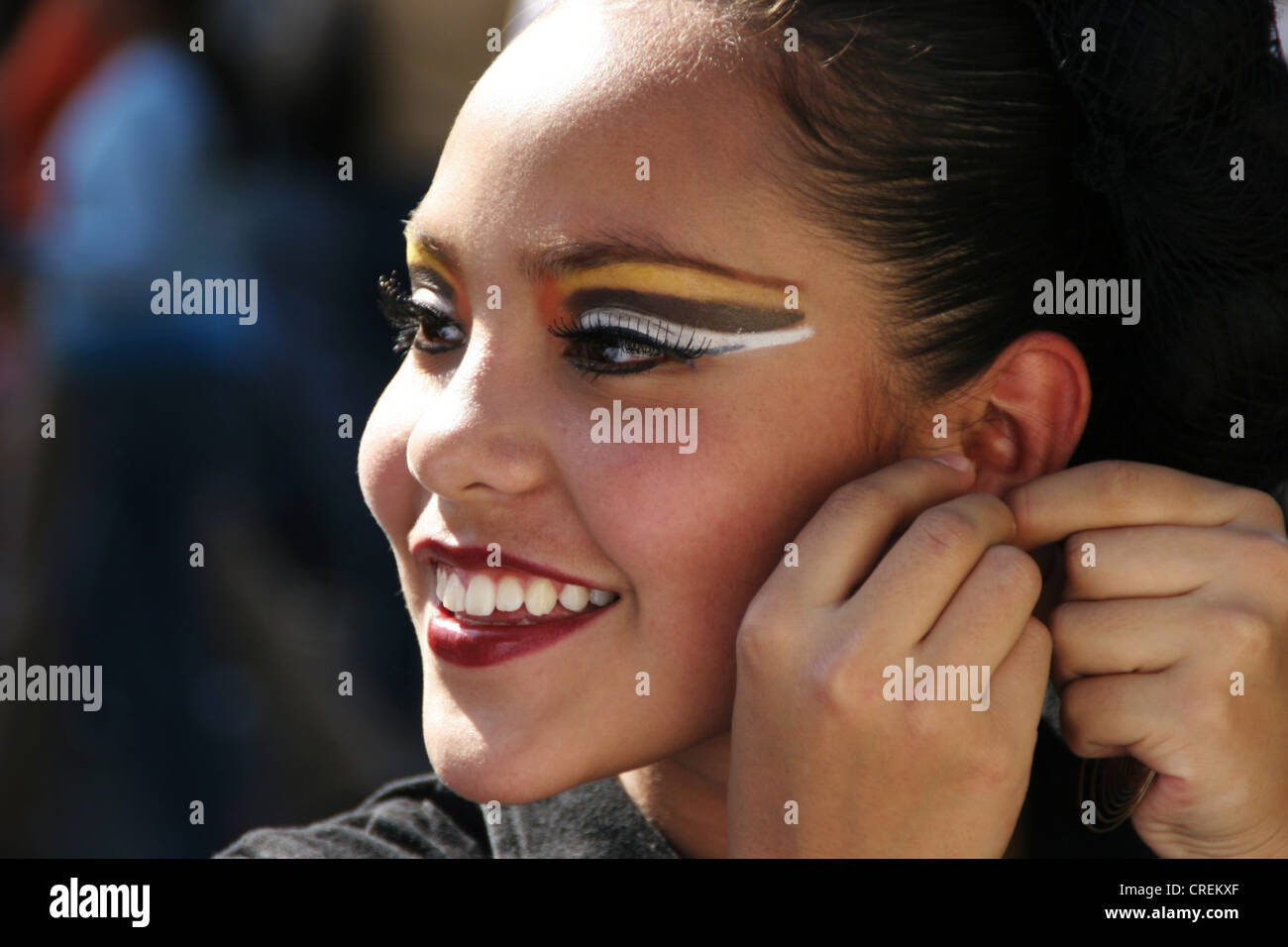 pretty Mexikan girl from Mexico City, well rouged, Mexico, Mexiko Stadt Stock Photo