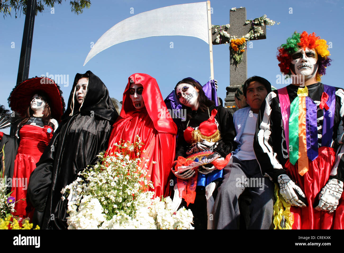 death cult at cemetery in Mexico City, Mexico, Mexiko Stadt Stock Photo