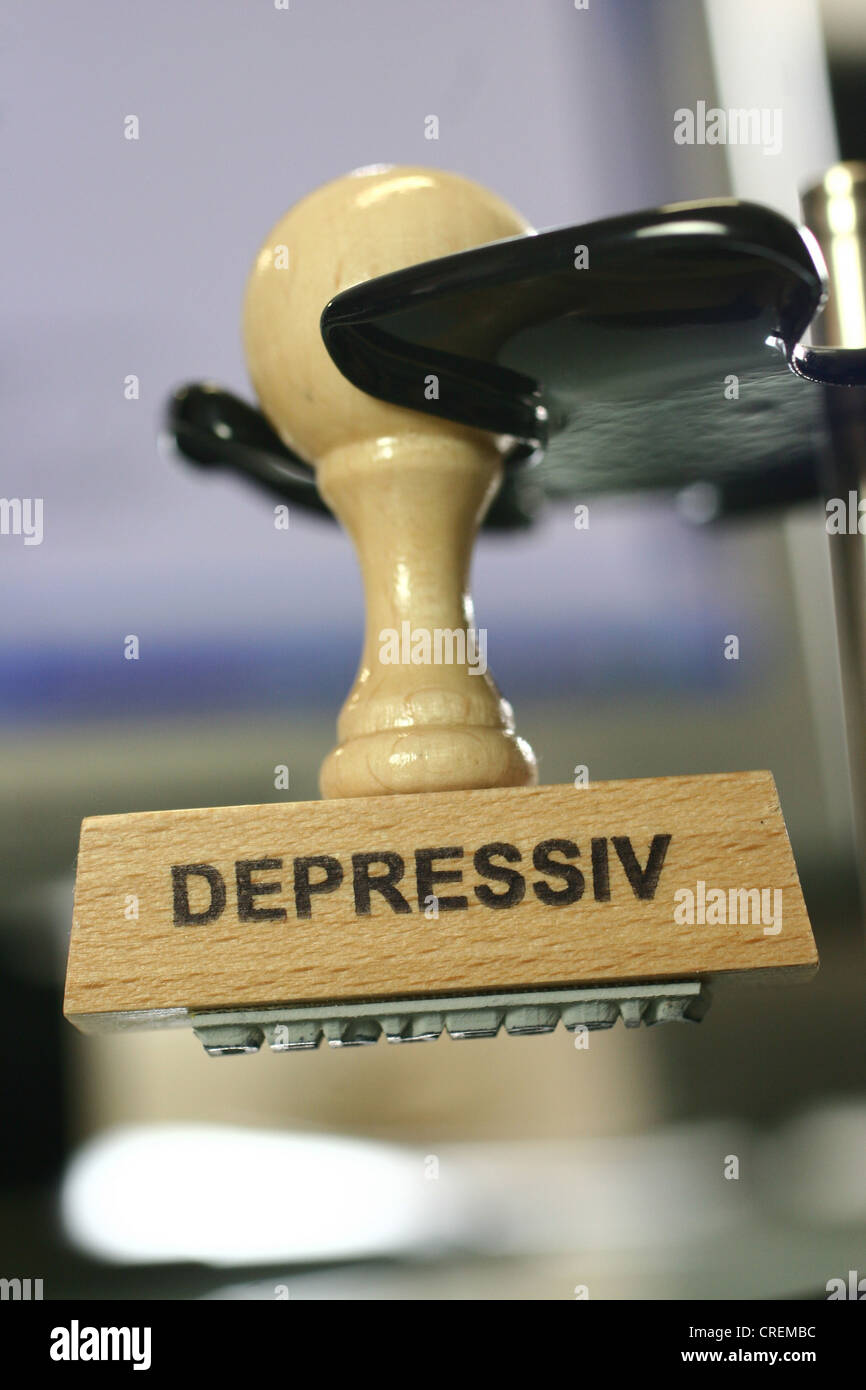 stamp Depressiv, depressive Stock Photo
