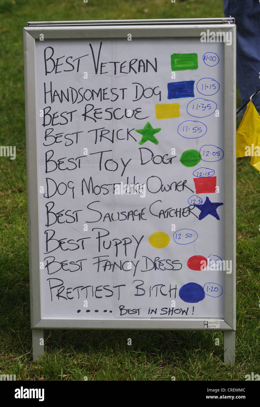 Dog Show categories at Bark in the Park event Brighton UK Stock Photo