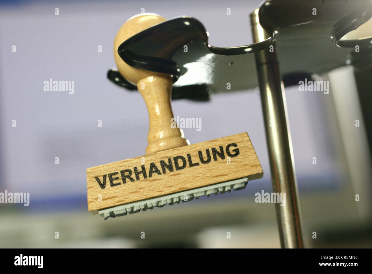stamp Verhandlung, negotiation Stock Photo