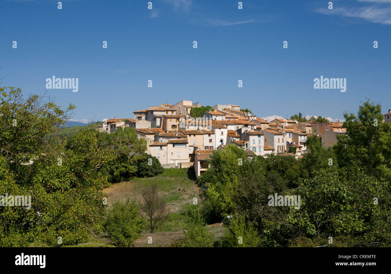 Perched Hilltop Village of Carcès, Var Département, Provence, France Stock Photo