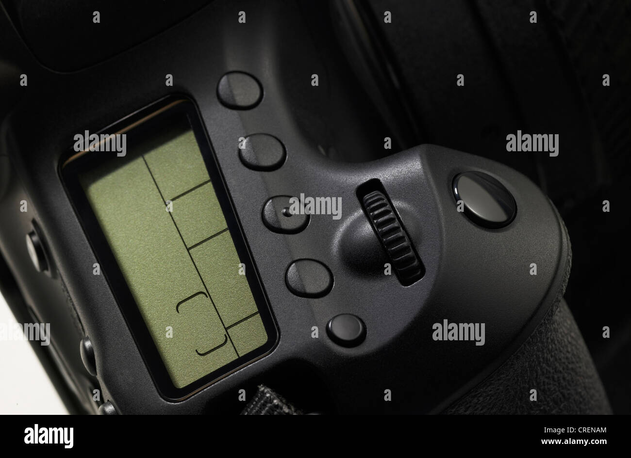 detail of a black digital camera Stock Photo