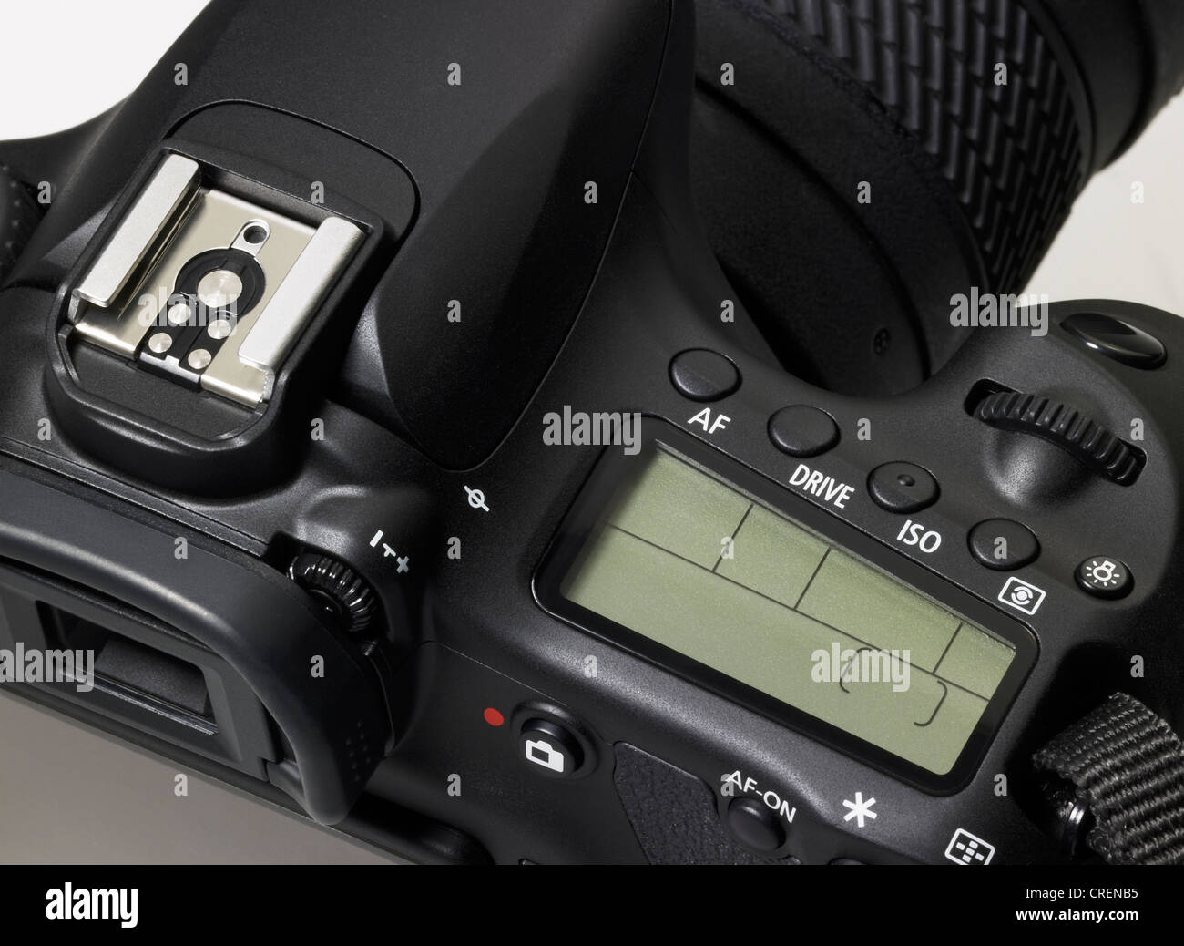 detail of a black digital camera Stock Photo