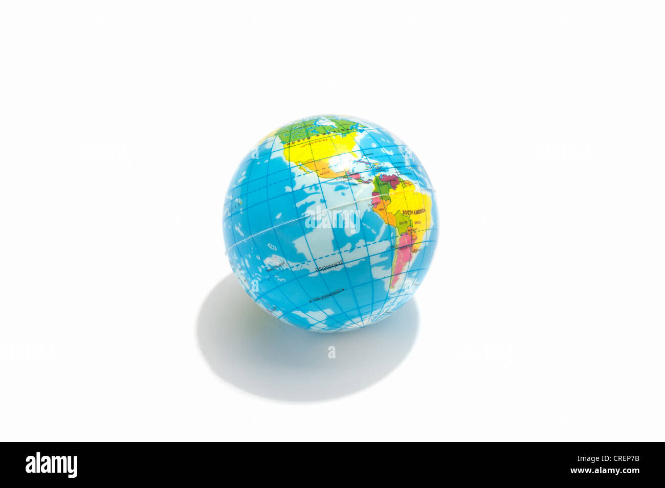 A toy globe showing North and South America Stock Photo