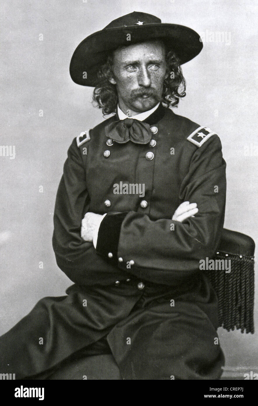 GEORGE ARMSTRONG CUSTER (1839-1876) US Army officer and cavalry commander about 1870 Stock Photo
