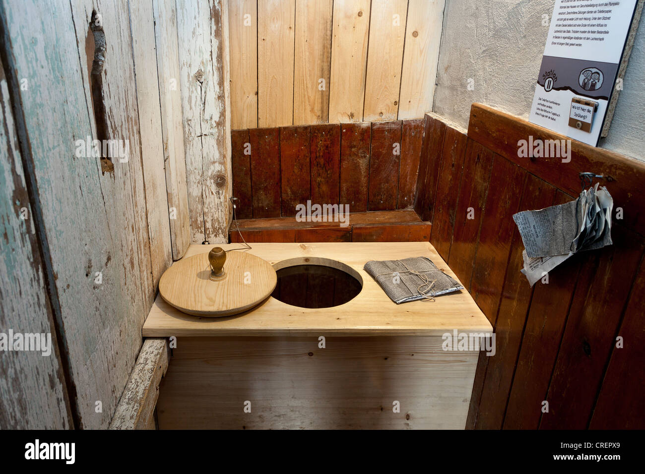 Outhouse in the Allgaeu Mountain Farm Museum, Immenstadt-Diepholz, Allgaeu, Bavaria, southern Germany, Germany, Europe Stock Photo