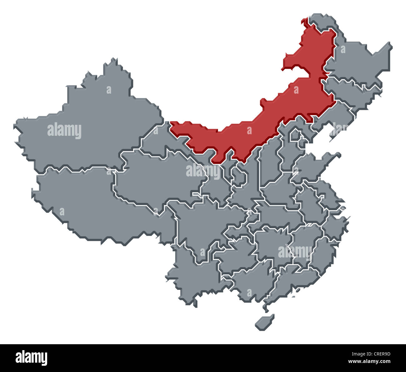 Political Map Of China With The Several Provinces Where Inner Mongolia   Political Map Of China With The Several Provinces Where Inner Mongolia CRER9D 