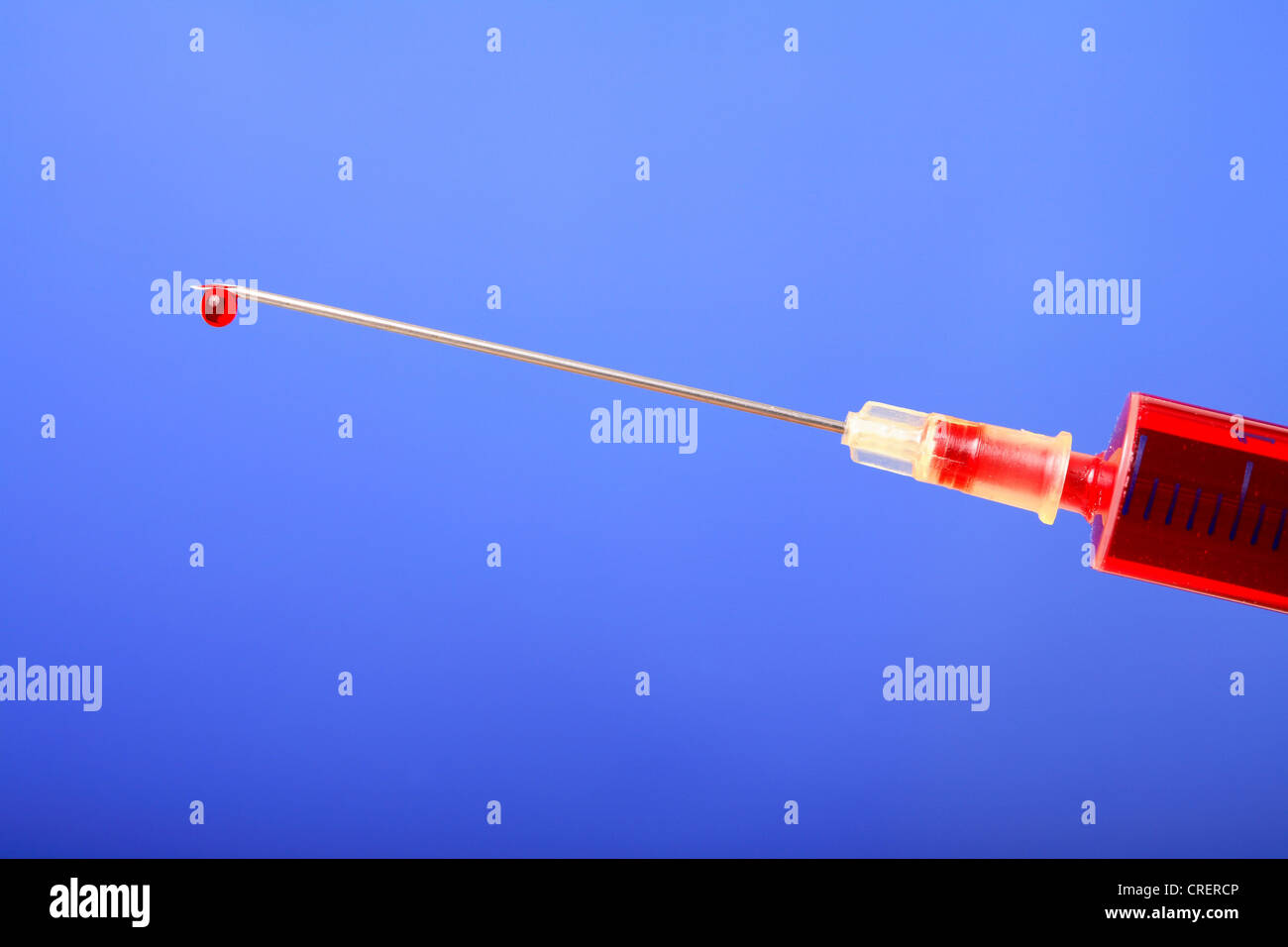 hypodermic needle with drop Stock Photo Alamy