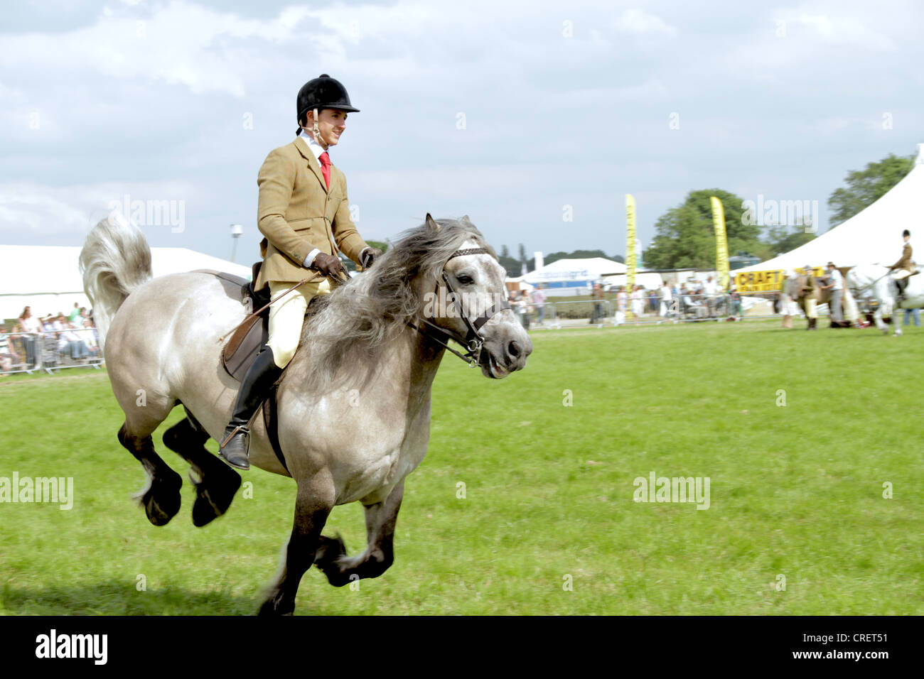 Cheshire Show 2012 Man on Horse back riding Stock Photo Alamy