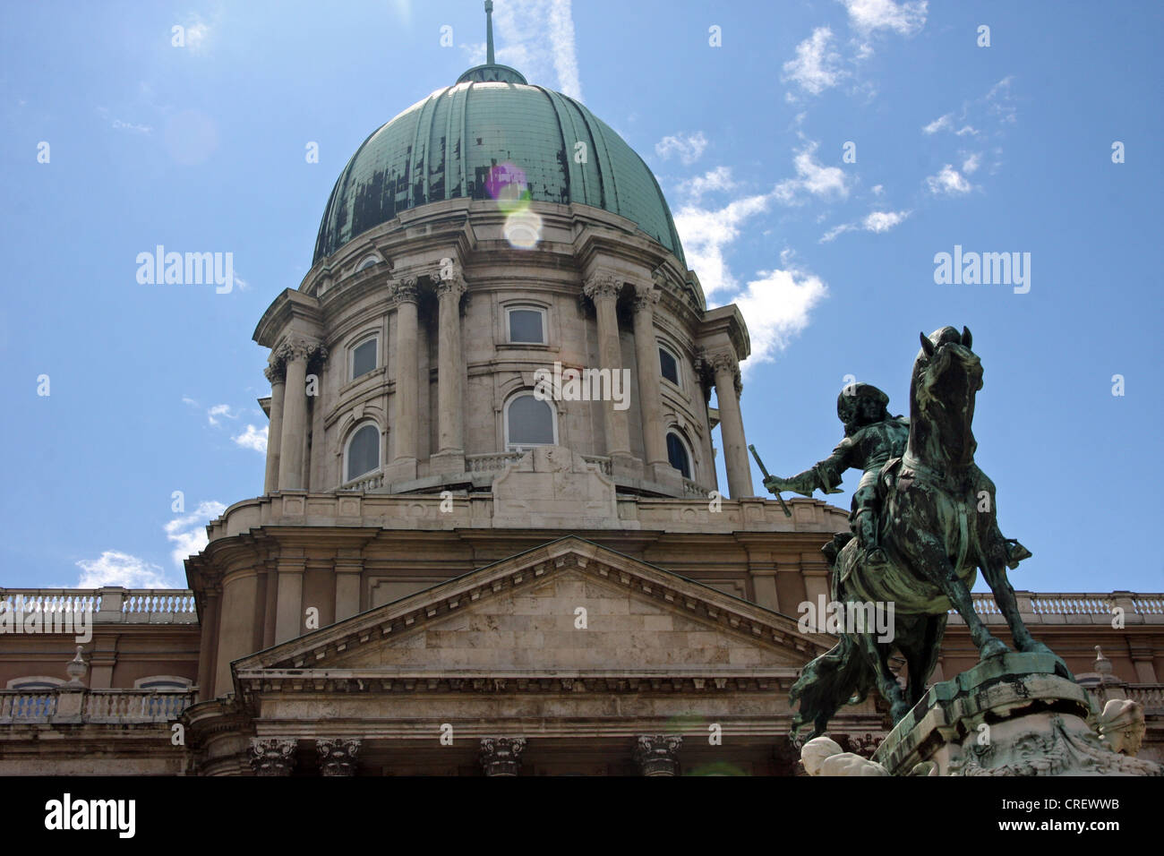 Statue of Prince Eugene of Savoy in front of the Hungarian national gallery in Budapest, Hungary Stock Photo