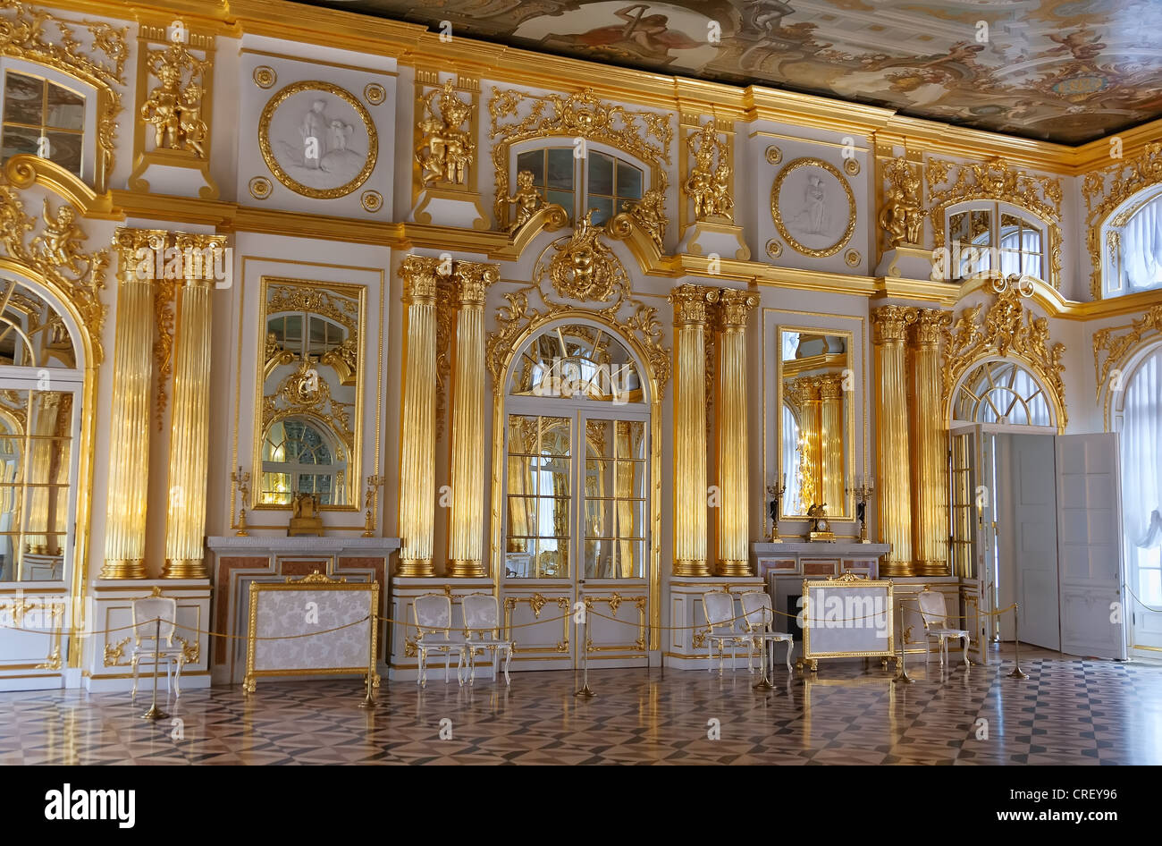 The interior of the luxurious Catherine Palace Stock Photo