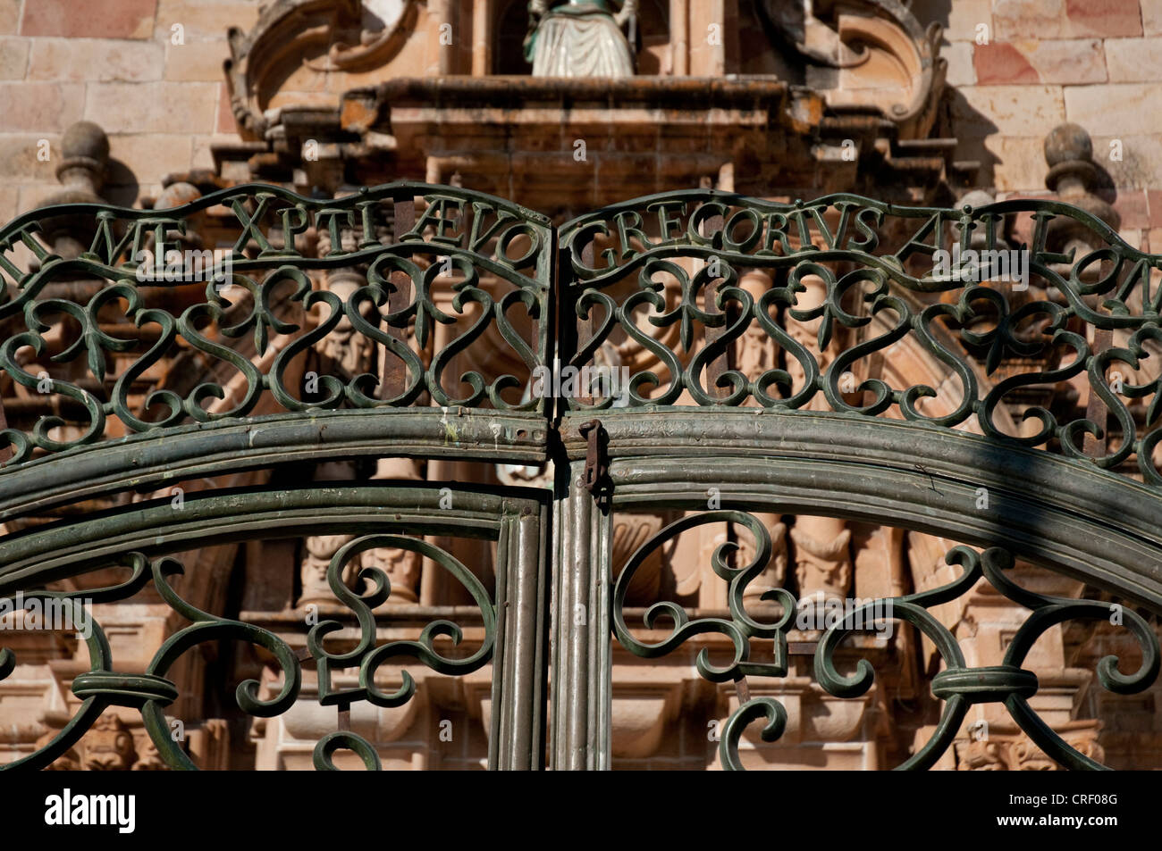 Old door, Metropolitan cathedral facade (1559) Stock Photo