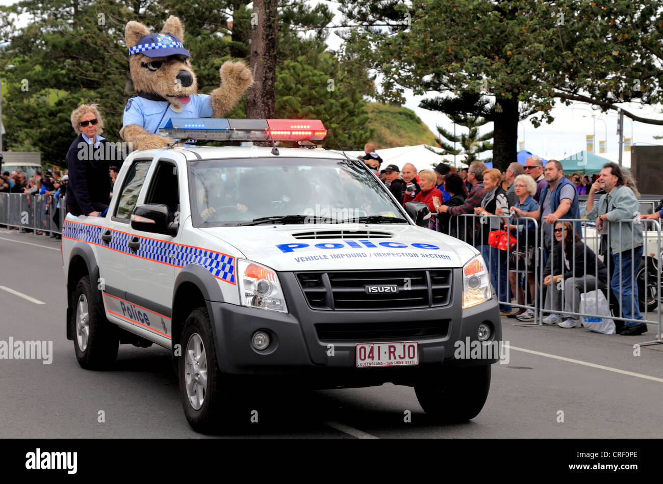 Community policing by Queensland Police at the 'Cooly Rocks On' festival Stock Photo